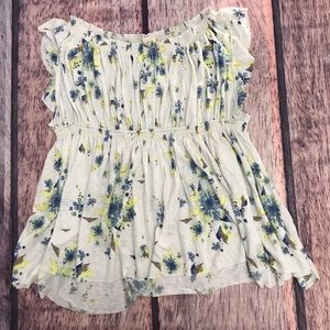 Free People Tea Combo Floral Print Blouse S